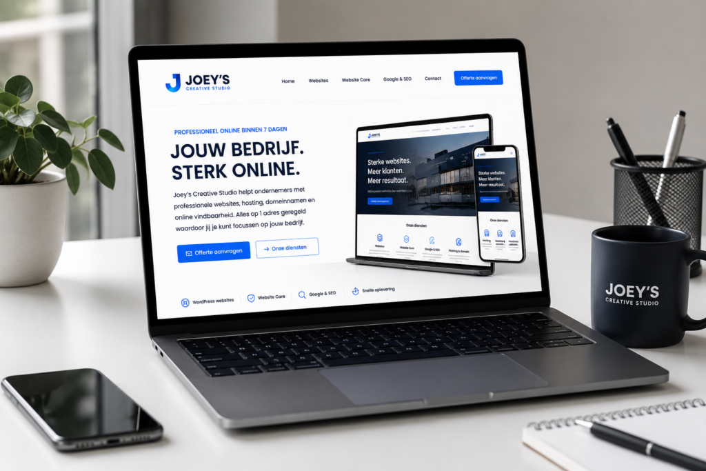 Joey's Creative Studio, jouw bedrijf binnen 7 dagen online!