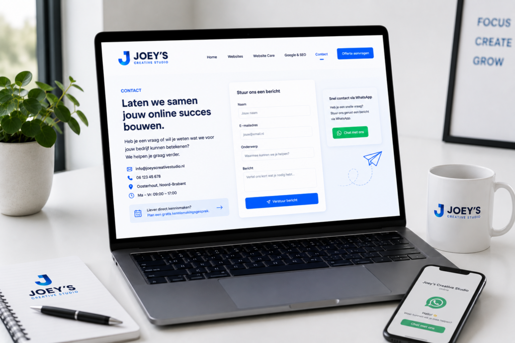 Joey's Creative Studio, jouw WordPress website binnen 7 dagen online!