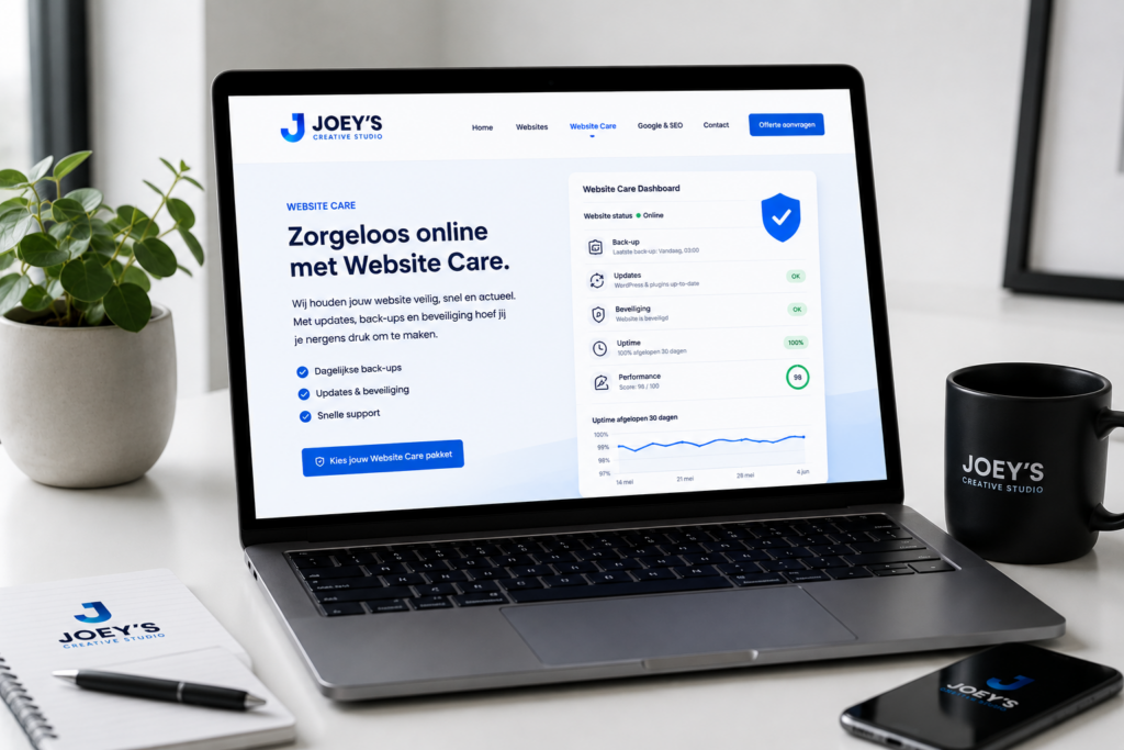 Website onderhoud en beveiliging, Website Care, Joey's Creative Studio